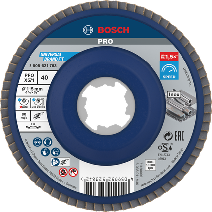 Đĩa nhám xếp PRO X571, Góc, 115 mm, G40, X-Lock Đĩa nhám xếp PRO X571, Góc, 115 mm, G40, X-Lock