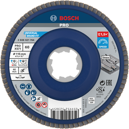Đĩa nhám xếp PRO X571, Góc, 115 mm, G60, X-Lock Đĩa nhám xếp PRO X571, Góc, 115 mm, G60, X-Lock