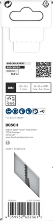 Lưỡi PRO Medium-Thick Metal precise S937BEF, 1,1 x 25 x 150 mm, 5 chiếc Lưỡi dao kim loại dày vừa phải Bosch PRO S937BEF 150×25×1,1 mm.
