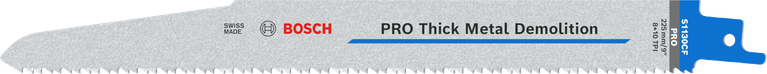 Lưỡi phá dỡ bằng kim loại dày Bosch PRO với thiết kế 2x2 răng.
