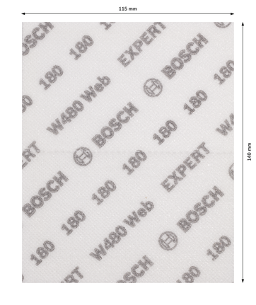 Giấy nhám tay EXPERT W480 Web 1/4, 115 x 140 mm, G180 Giấy chà nhám cầm tay Bosch EXPERT W480 Web 115x140mm G180.