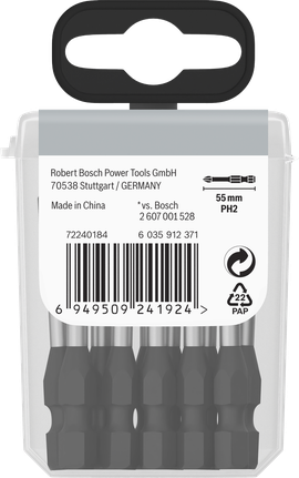 Bộ mũi khoan Phillips Bosch PH2 55mm.