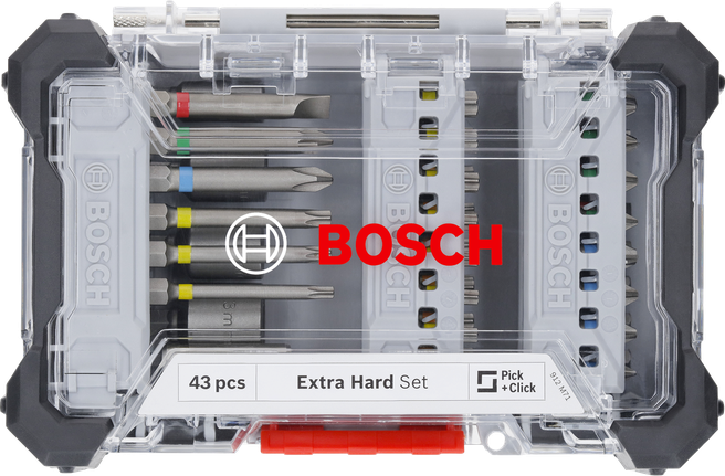 Bộ mũi tua vít Extra Hard, Trưng bày, 43 chiếc Bộ tua vít siêu cứng Bosch 43 chiếc.
