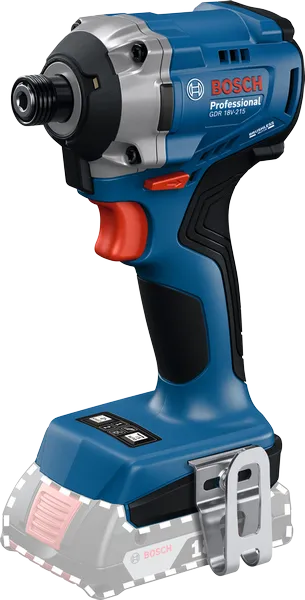 Máy vặn vít dùng pin Bosch GDR 18V-215 có đầu kẹp mũi khoan dài.