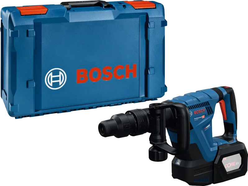Máy đục phá không dây Bosch GSH 18V-5 SDS-max có hộp đựng.