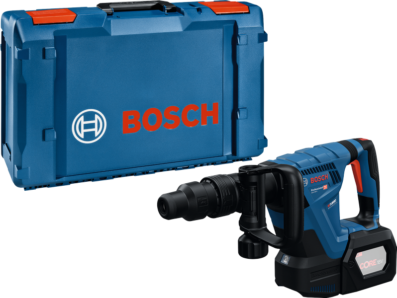 Máy đục phá không dây Bosch GSH 18V-5 SDS-max có hộp đựng.