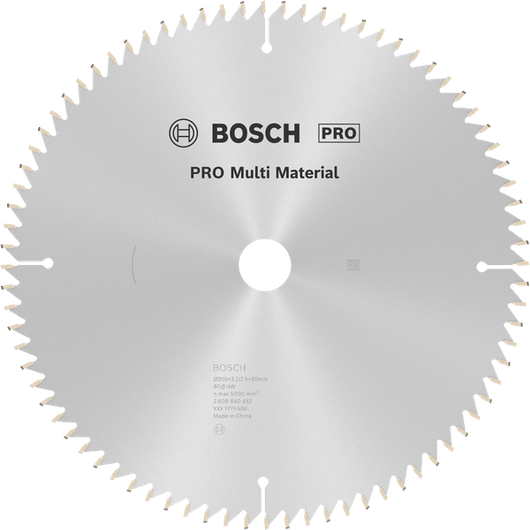Lưỡi cưa tròn PRO Multi Material Lưỡi cưa tròn đa vật liệu Bosch PRO, 80 răng.