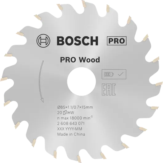 Lưỡi cưa tròn Bosch PRO Wood 85mm 20T dùng cho gỗ.