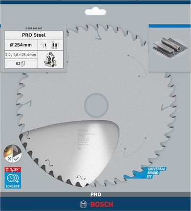 Lưỡi cưa tròn Bosch PRO Steel 254×2,2×25,4 mm T52.