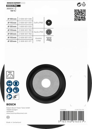 Đế đỡ PRO mềm, 125 mm, M14 Tấm lót lưng Bosch PRO mềm 125 mm M14.