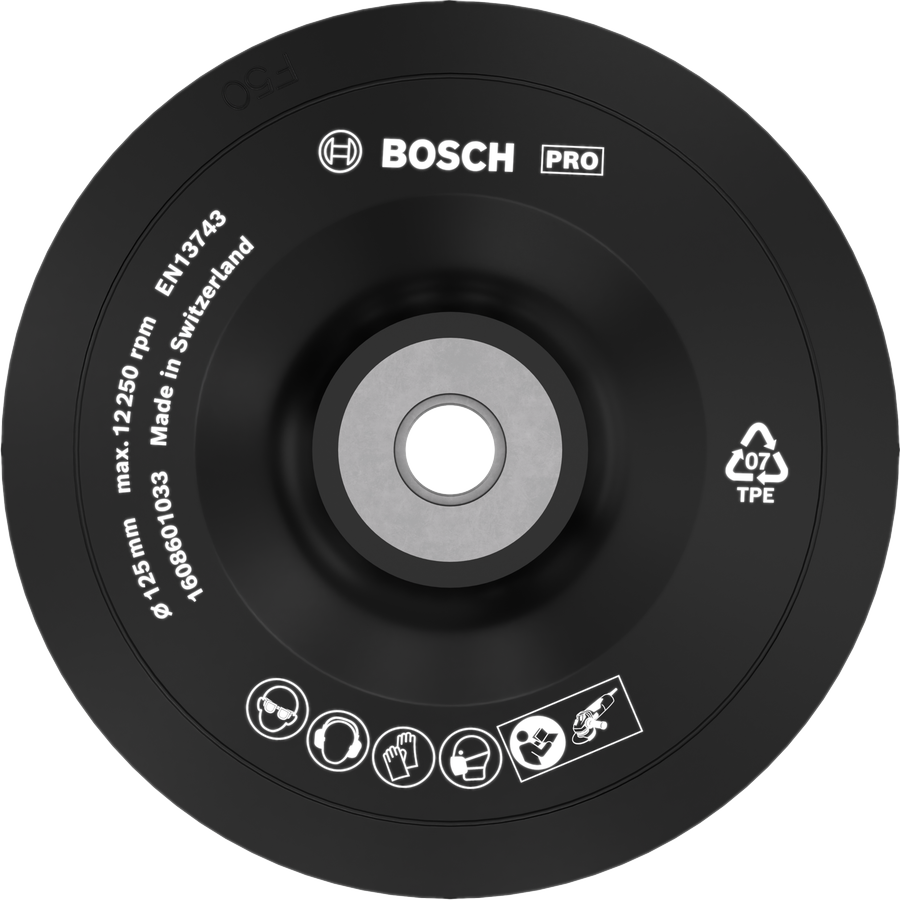 Tấm lót Bosch PRO Backing Pad Soft 125 mm dành cho máy mài góc.