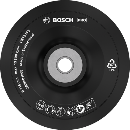 Đế đỡ PRO mềm, 115 mm, M14 Tấm lót Bosch PRO Backing Pad Soft 115 mm dành cho máy mài góc.