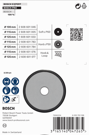 Đế đỡ PRO mềm, 125 mm, M10 Tấm lót Bosch PRO mềm 125 mm M10.