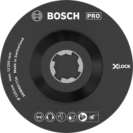 Đế đỡ PRO Backing Pad, 125 mm, SCM Tấm lót Bosch PRO 125 mm SCM dành cho máy mài X-LOCK.