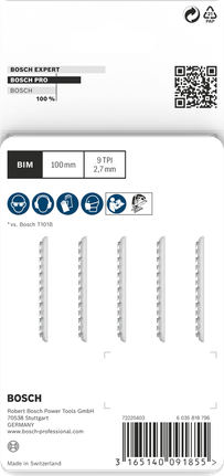 Lưỡi cưa lọng PRO Hardwood clean T101BF, 100 mm, 5 chiếc Lưỡi cưa lọng Bosch PRO Hardwood clean T101BF 100mm 5 chiếc.