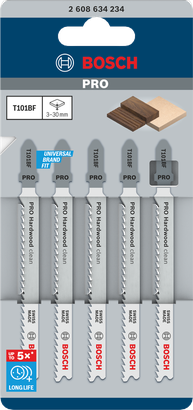 PRO Hardwood clean T101BF Lưỡi cưa lọng Bosch PRO Hardwood clean T101BF 100 mm, 5 chiếc.