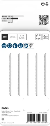 Lưỡi cưa lọng Bosch PRO Metal Pipes Profiles T321AF 132 mm 5 chiếc.