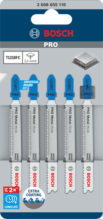 Lưỡi cưa lọng Bosch PRO Metal dày T121BFC 92 mm 5 chiếc.