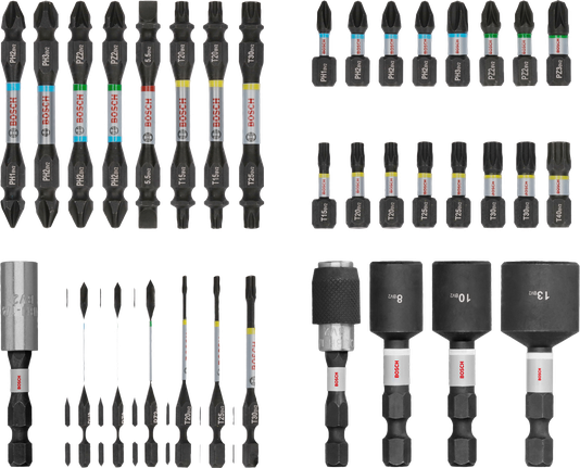 Bộ mũi vít Bosch PRO Impact gồm 36 đầu vít các loại.