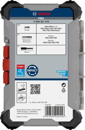 Bộ 20 mũi vặn vít Bosch PRO Impact.