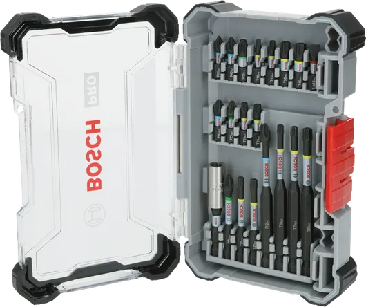 Bộ mũi tua vít PRO Impact Bộ mũi vít Bosch PRO Impact gồm 20 chiếc trong một hộp.