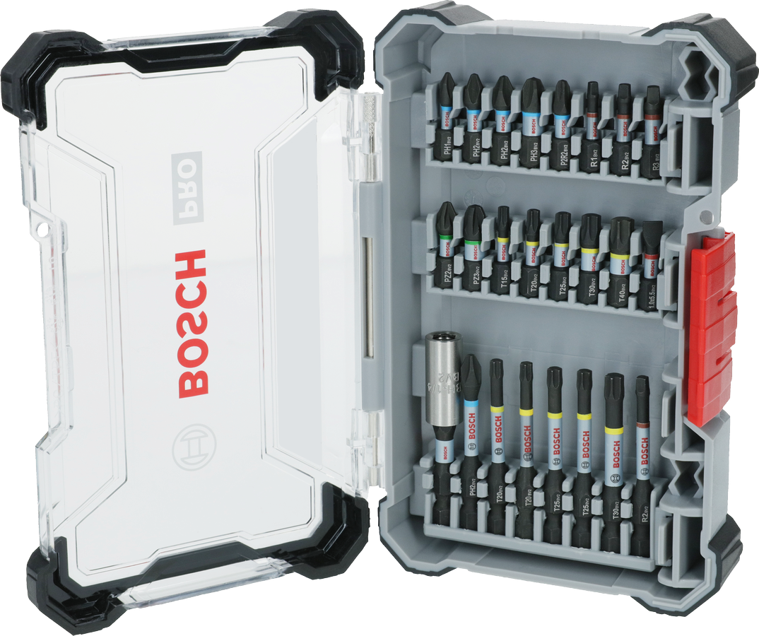Bộ mũi vít Bosch PRO Impact 24 chiếc trong hộp đựng.