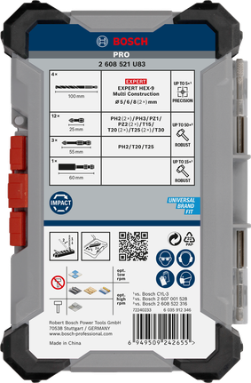 Bộ dụng cụ Bosch PRO Impact hỗn hợp 20 món.