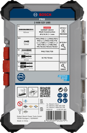 Bộ dụng cụ Bosch PRO Impact Mixed 40 món.