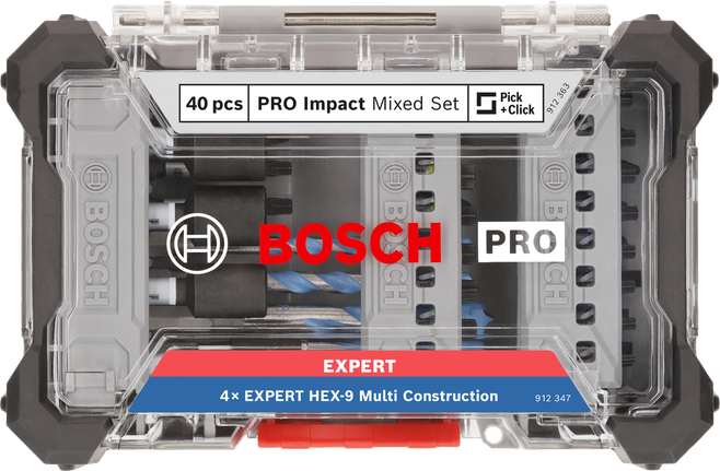 Bộ dụng cụ Bosch PRO Impact Mixed 40 món.