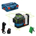 Máy cân bằng laser Bosch GLL 18V-120 kèm hộp đựng và phụ kiện.