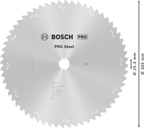 Lưỡi cưa tròn Bosch PRO Steel, 305 mm, 60 răng.