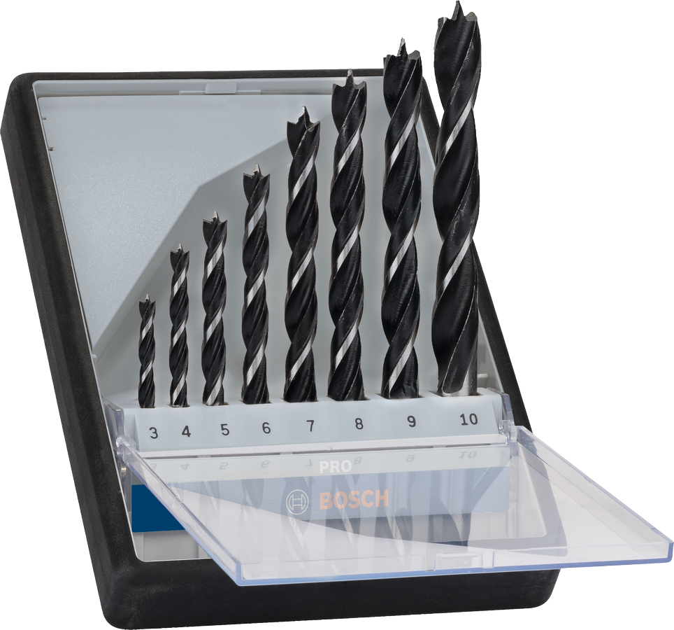 Bộ mũi khoan gỗ Bosch PRO Wood Brad Point 8 chiếc.