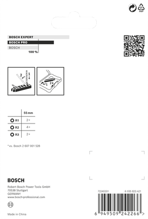 Mũi khoan động lực Bosch PRO R 8 chiếc 55 mm.