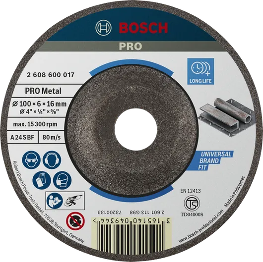 Đĩa mài liên kết PRO Metal Đĩa mài kim loại Bosch PRO, 100 x 6 x 16 mm.