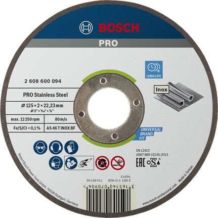 Đĩa cắt thép không gỉ Bosch PRO dành cho Inox 125 mm.
