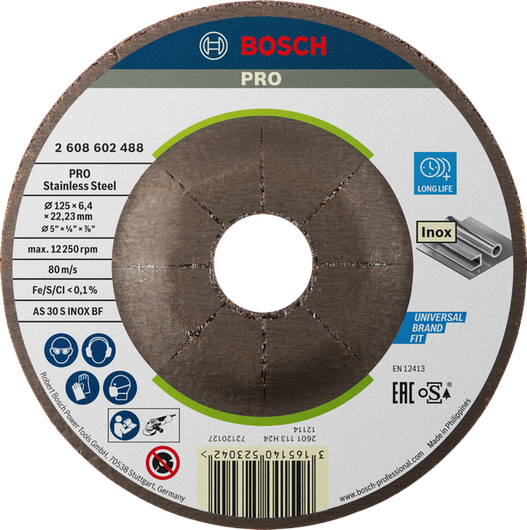 Đĩa mài thép không gỉ Bosch PRO 125 mm dành cho Inox.