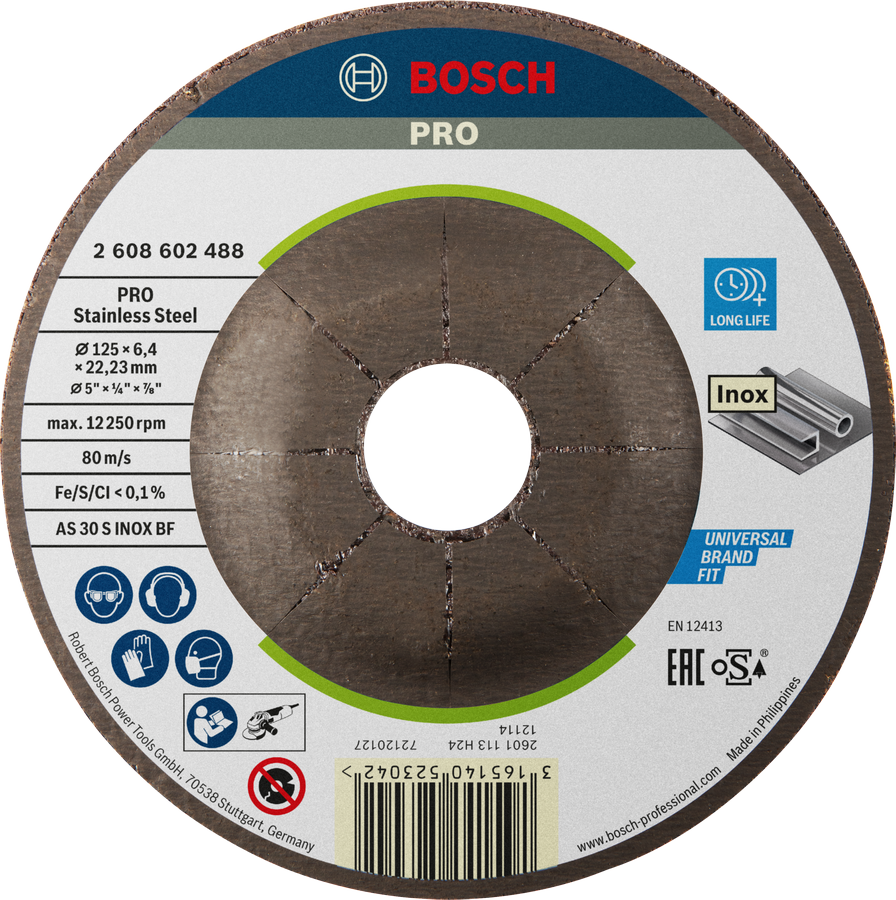 Đĩa mài thép không gỉ Bosch PRO 125 mm dành cho Inox.