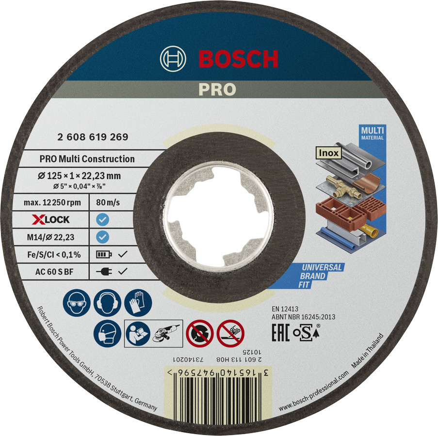 Đĩa cắt Bosch PRO Multi Material X-Lock 125 mm.