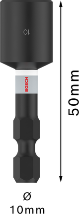 PRO Nutsetter Impact, 10 x 50 mm Đầu siết ốc Bosch PRO Nutsetter Impact 10 x 50 mm cho chuôi lục giác 1/4".