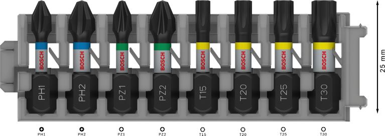 Bộ mũi vít Bosch PRO Impact, 8 mũi 25 mm.