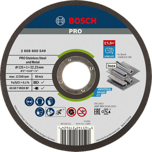 Đĩa cắt kim loại và thép không gỉ Bosch PRO 125 mm.