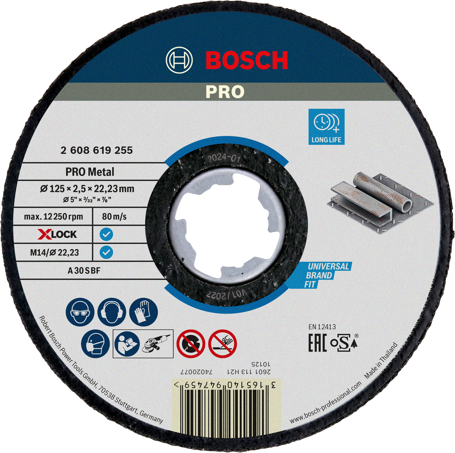 Đĩa cắt kim loại liên kết Bosch PRO X-Lock 125mm.