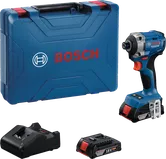 Bộ máy vặn vít dùng pin Bosch GDR 18V-215 có hộp đựng.