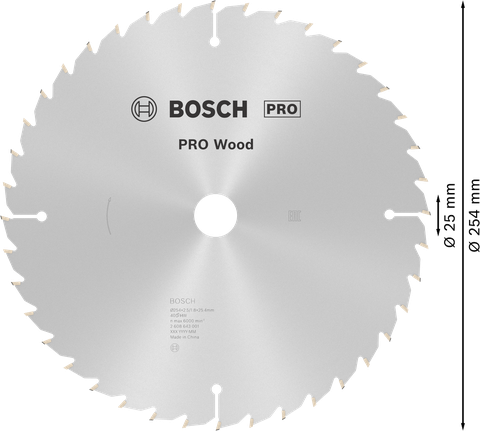 Lưỡi cưa tròn PRO Wood, 254 x 2,5 x 25 mm Lưỡi cưa tròn PRO Wood, 254 x 2,5 x 25 mm