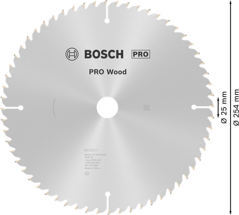 Lưỡi cưa tròn PRO Wood, 254 x 2,5 x 25 mm Lưỡi cưa tròn PRO Wood, 254 x 2,5 x 25 mm