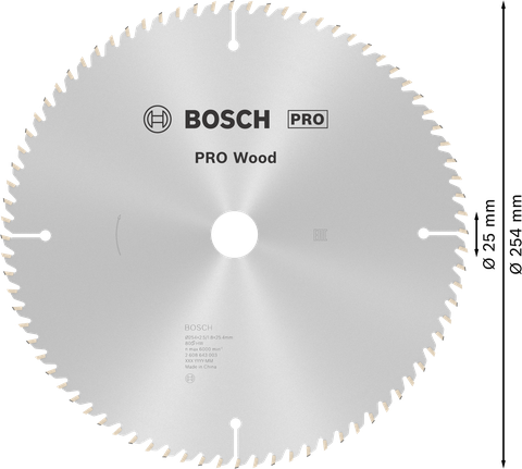 Lưỡi cưa tròn PRO Wood, 254 x 2,5 x 25 mm Lưỡi cưa tròn PRO Wood, 254 x 2,5 x 25 mm