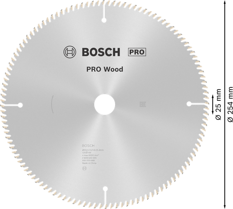 Lưỡi cưa tròn PRO Wood, 254 x 2,5 x 25 mm Lưỡi cưa tròn PRO Wood, 254 x 2,5 x 25 mm