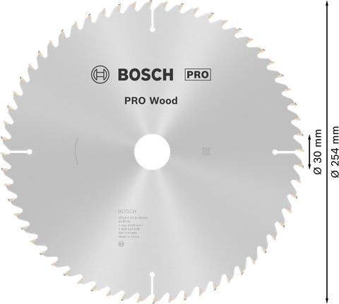 Lưỡi cưa tròn PRO Wood, 254 x 2,5 x 30 mm Lưỡi cưa tròn PRO Wood, 254 x 2,5 x 30 mm
