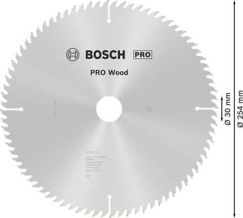 Lưỡi cưa tròn PRO Wood, 254 x 2,5 x 30 mm Lưỡi cưa tròn PRO Wood, 254 x 2,5 x 30 mm