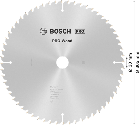 Lưỡi cưa tròn PRO Wood, 305 x 2,5 x 30 mm Lưỡi cưa tròn PRO Wood, 305 x 2,5 x 30 mm